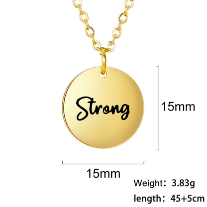 Cazador Stainless Steel Round Pendant Necklace for Women - Elegant Faith and Love Jewelry Gift 2025