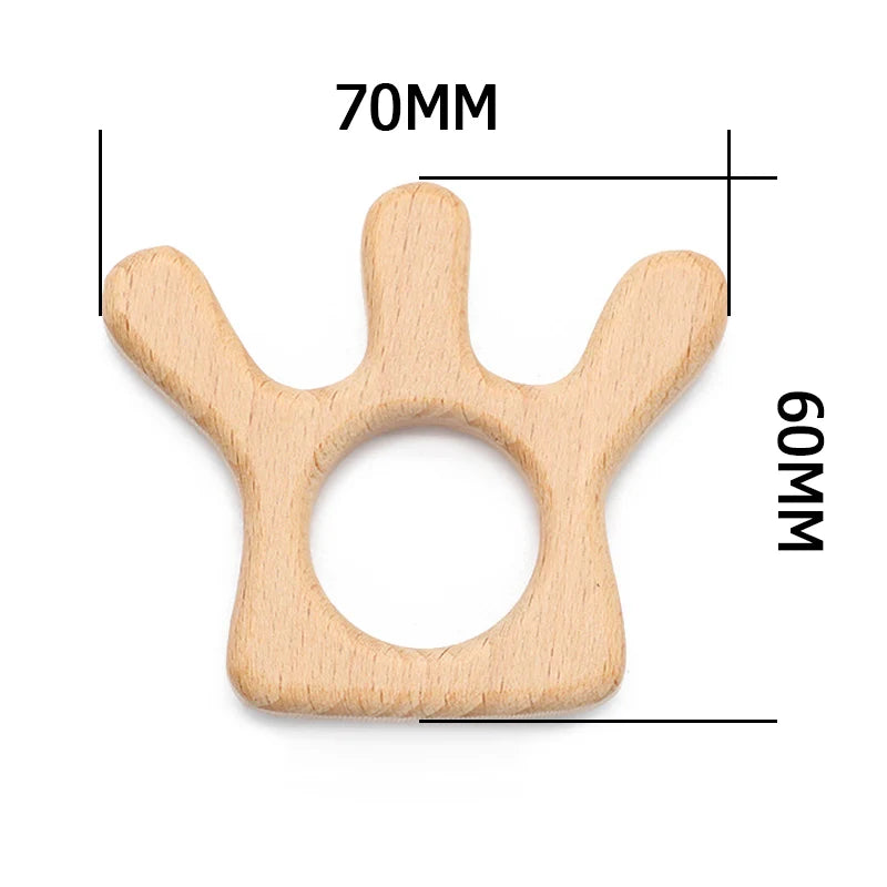 Natural Beech Wood Baby Teethers Set in Animal Shapes - Tortoise, Koala, Whale, Turtle - Food Grade Newborn Toys