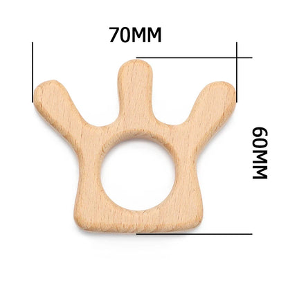 Natural Beech Wood Baby Teethers Set in Animal Shapes - Tortoise, Koala, Whale, Turtle - Food Grade Newborn Toys