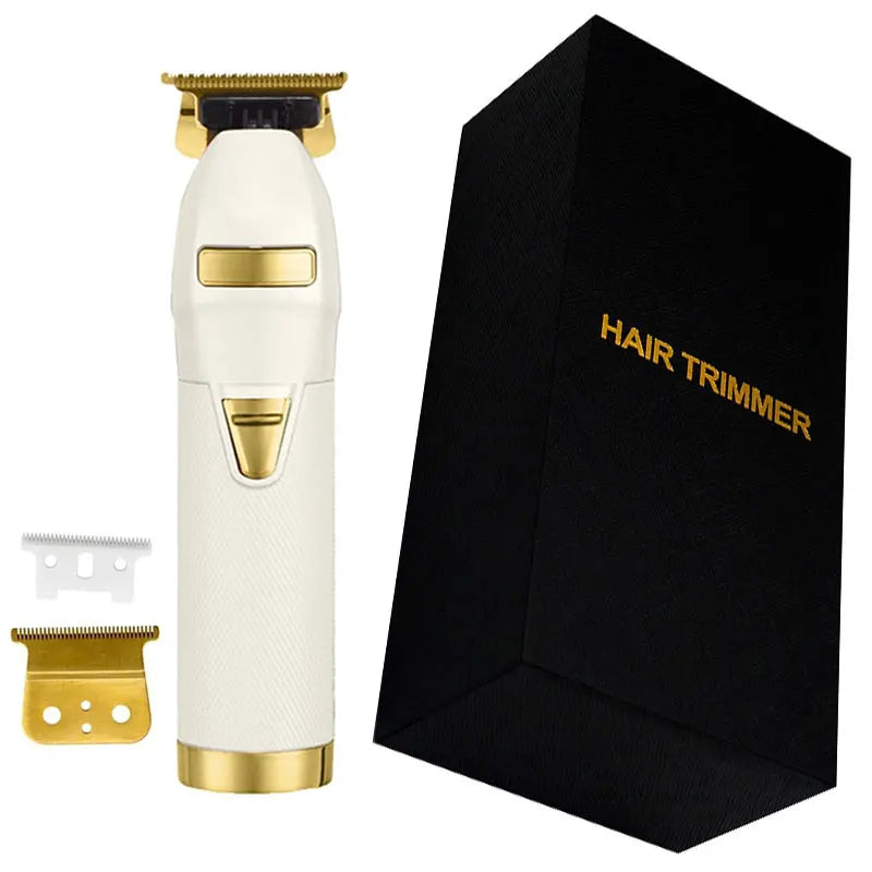 Zero Gaped Professional Titanium Alloy Hair Clipper Rechargeable Barber Trimmer for Men Fast Charging Wet and Dry Haircuts