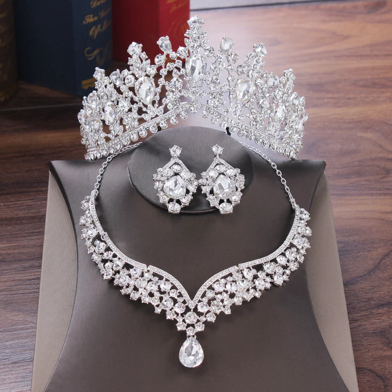 Baroque Crystal Water Drop Bridal Jewelry Set - Top-Rated Rhinestone Tiara, Necklace & Earring Gift for Brides