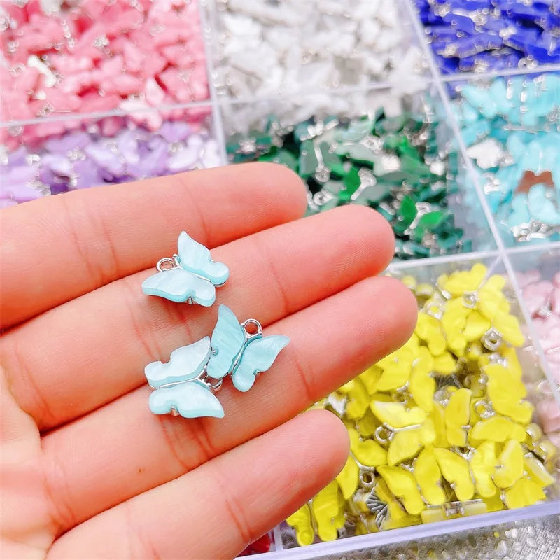 Vibrant Butterfly Resin Charms Set for DIY Women's Dangle Earrings Jewelry Making
