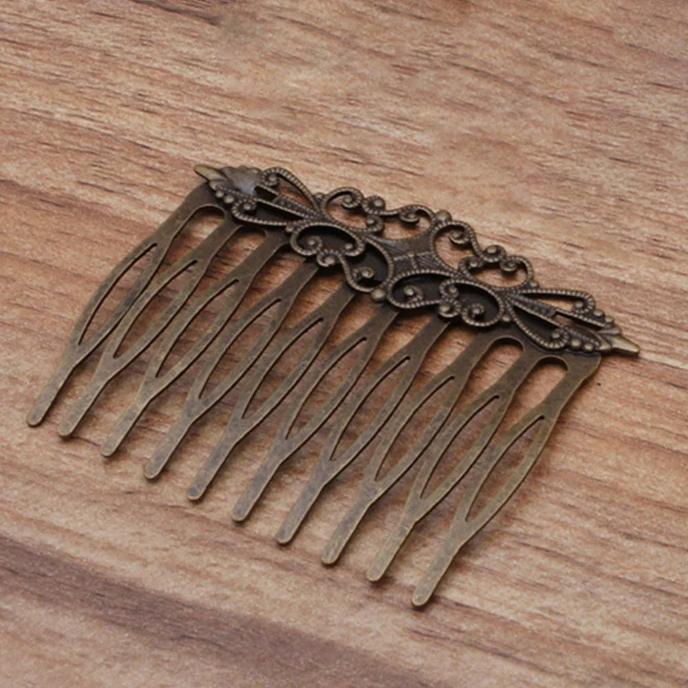 REGELIN Vintage Copper Hair Combs - 10 Teeth Flower Hairpins & Clips Antique Bronze
