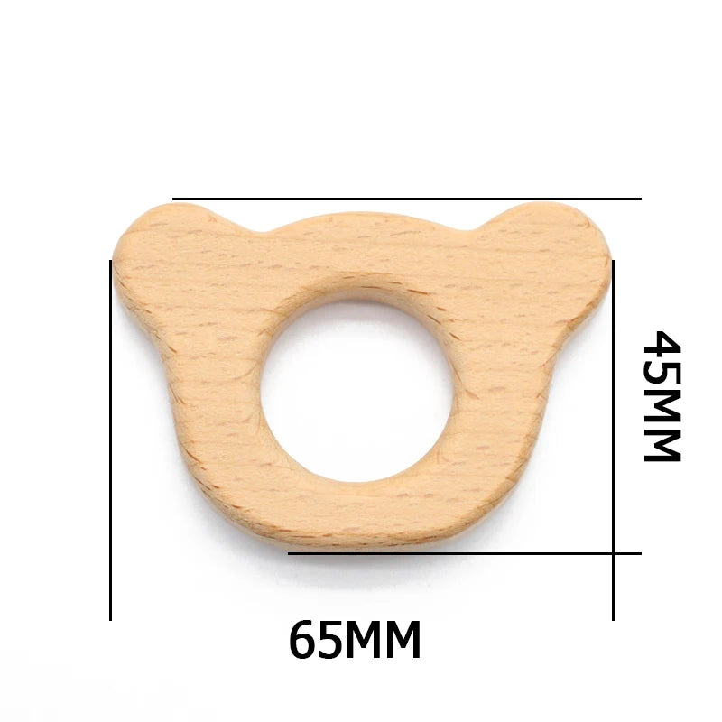 Natural Beech Wood Baby Teethers Set in Animal Shapes - Tortoise, Koala, Whale, Turtle - Food Grade Newborn Toys