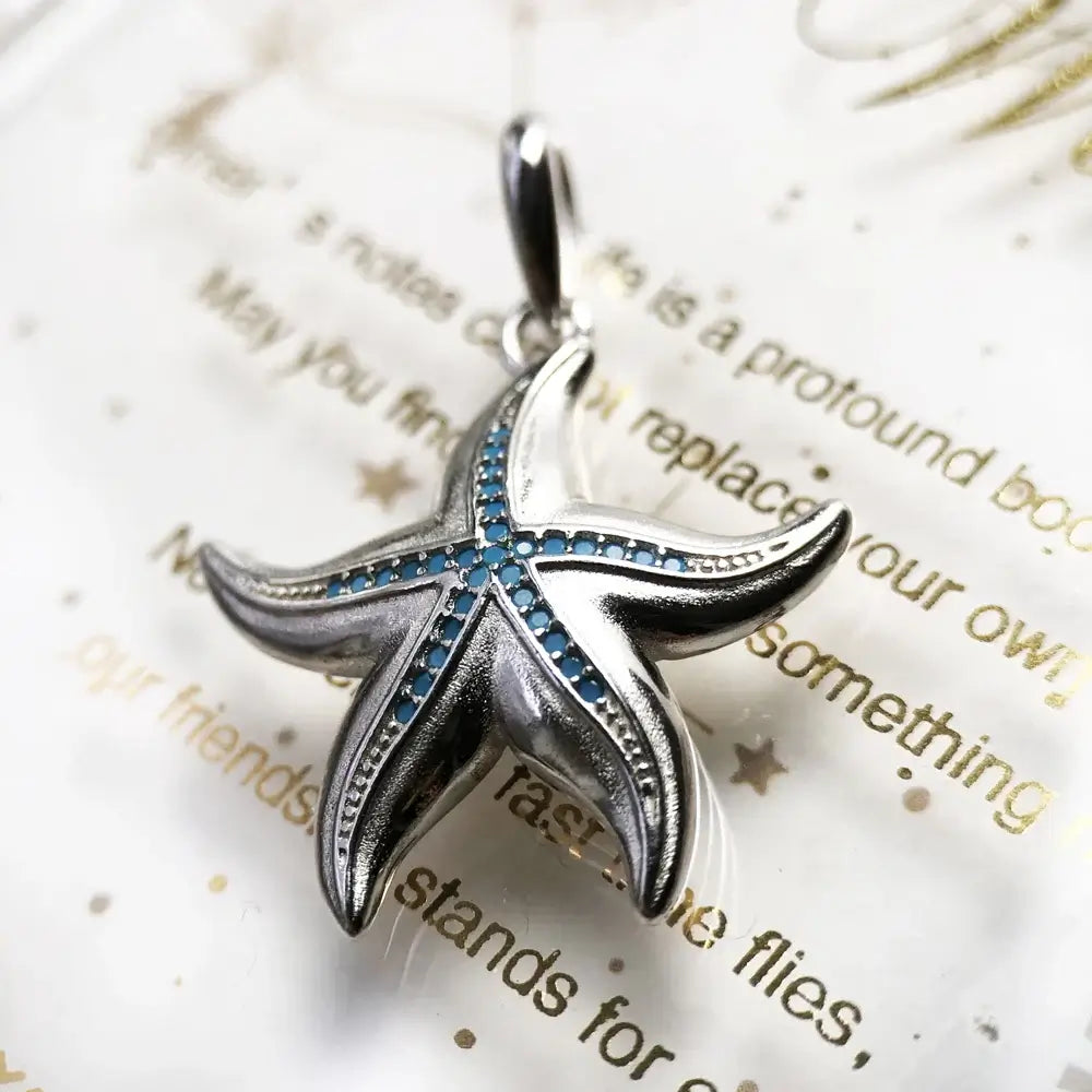 Oceanstar Starfish Pendant 925 Sterling Silver Summer Jewelry Gift Default Title
