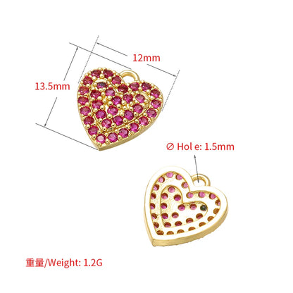 Zhukou Brass Heart Crystal Pendant for Women Jewelry Making