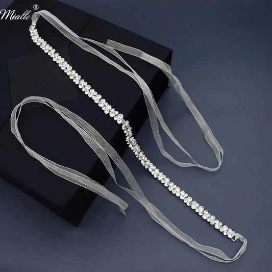 Miallo Bridal Rhinestone Belt - Top-Rated Crystal Sash for Weddings & Prom