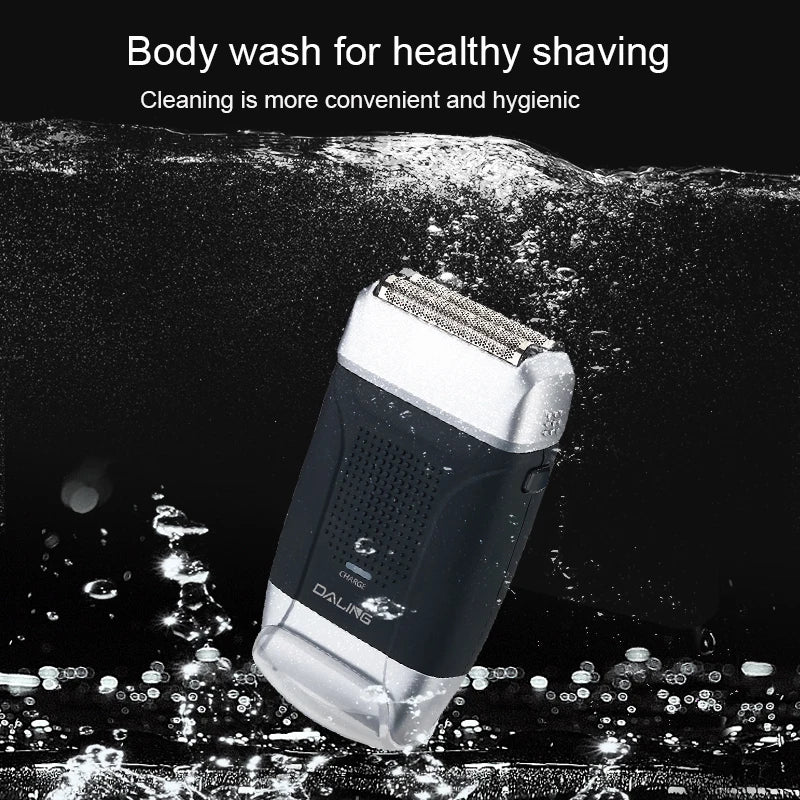 Powerful Electric Shaver for Men Wet Dry Rechargeable USB Razor with Stainless Steel Blades and Fast Charging