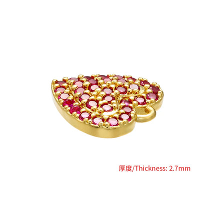 Zhukou Brass Heart Crystal Pendant for Women Jewelry Making