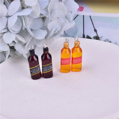 Trendy Resin Beer Bottle Charms Set for Jewelry Making and Keychains