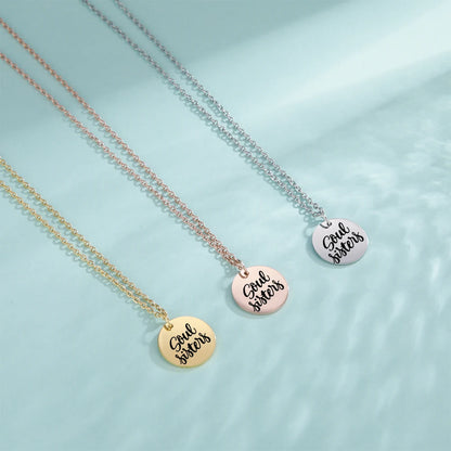 Cazador Stainless Steel Round Pendant Necklace for Women - Elegant Faith and Love Jewelry Gift 2025