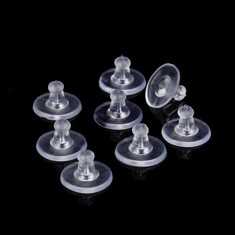Silicone Earring Backs Set of 100 Round Ear Plug Stoppers for Jewelry DIY