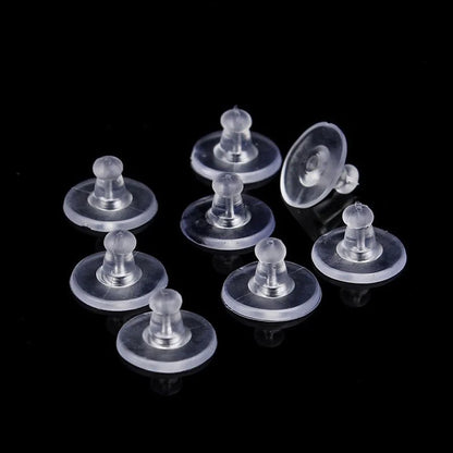 Silicone Earring Backs Set of 100 Round Ear Plug Stoppers for Jewelry DIY