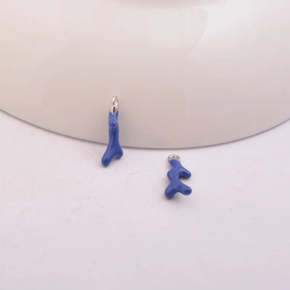 Vibrant Enamel Tree Charms Rhodium Plated Copper Pendants for DIY Earrings Jewelry 10pcs Set