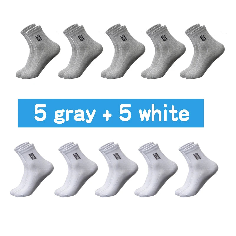 20 Pairs Men’s Cotton Breathable Crew Socks Sweat Absorbent Deodorant Business Casual Socks Gift Set