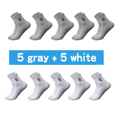 20 Pairs Men’s Cotton Breathable Crew Socks Sweat Absorbent Deodorant Business Casual Socks Gift Set