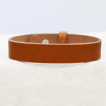 Custom Engraved Leather Bracelet for Men - Personalized Anniversary Gift with Kids Names or Coordinates