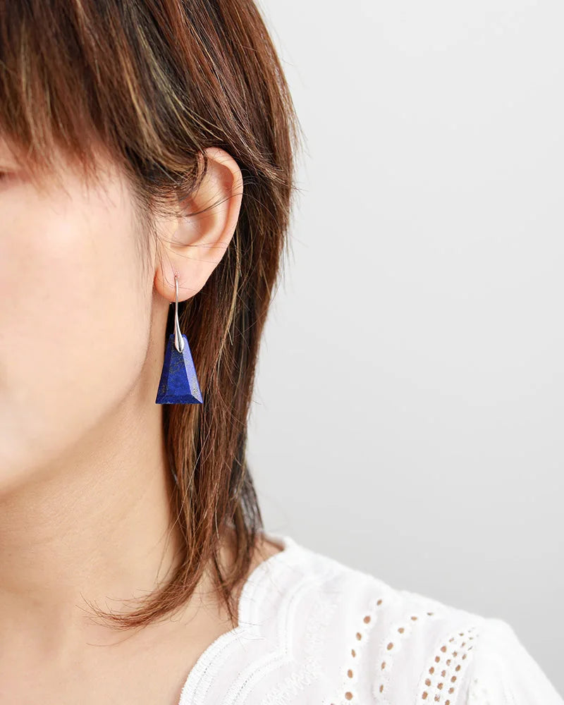 Lapis Lazuli Trapezoid Drop Earrings for Women 2023 Elegant Bold Fashion Jewelry Valentine's Day Gift