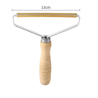 Mini Portable Lint Remover Fuzz Fabric Shaver For Clothes Wood Handle