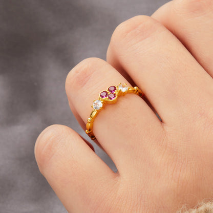 Romantic Rhinestone Heart Ring for Women - Perfect Wedding or Birthday Gift