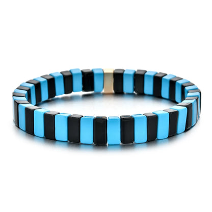 Rainbow Boho Enamel Stretch Bracelets for Women - Handmade Unisex Fashion Bangles by ZMZY