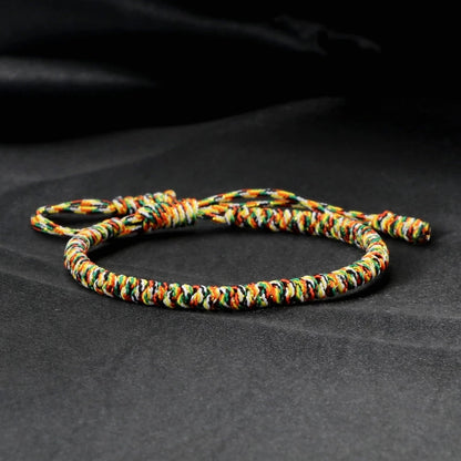 Vibrant Multi Color Lucky Braided Bracelets Unisex Handmade Adjustable Tibetan Charm Jewelry Gifts
