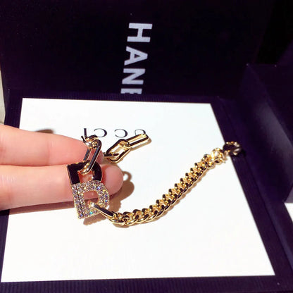 New Fashion Japan Korea Super Shine Rhinestone Word Bracelets Luxury Jewelry Accessories for Women and Girls