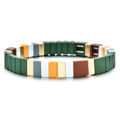 Rainbow Boho Enamel Stretch Bracelets for Women - Handmade Unisex Fashion Bangles by ZMZY