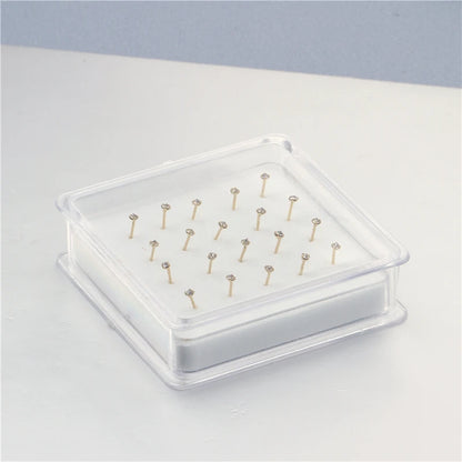 20 Piece Set of 1.5mm Crystal Nose Studs in Gold and Silver - Trendy Body Jewelry for Stylish Piercings