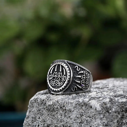 Odin's Raven Viking Rings Set for Men - Norse Mythology Wolf Totem Jewelry