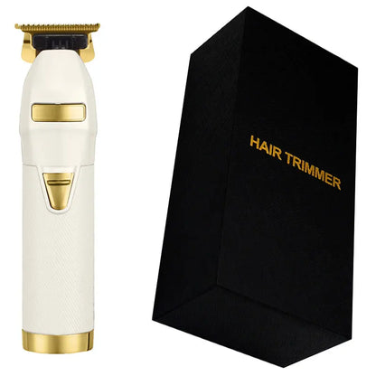 Zero Gaped Professional Titanium Alloy Hair Clipper Rechargeable Barber Trimmer for Men Fast Charging Wet and Dry Haircuts