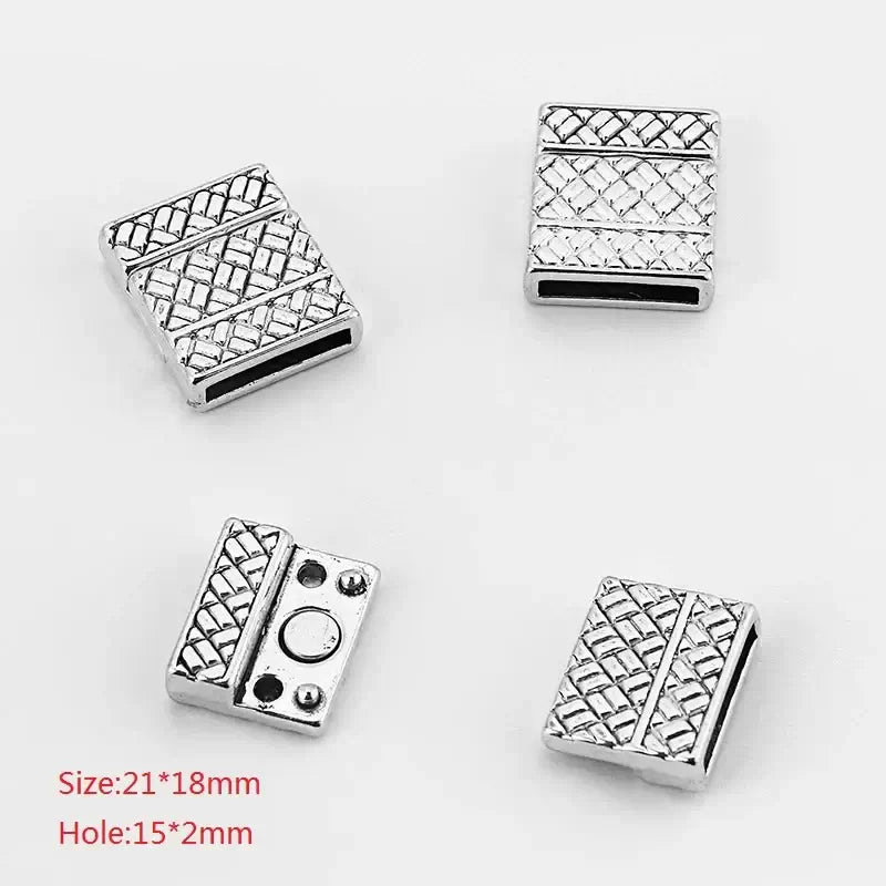 3 Sets Alloy Flat Magnetic Clasp Connectors for DIY Jewelry Making Style 22