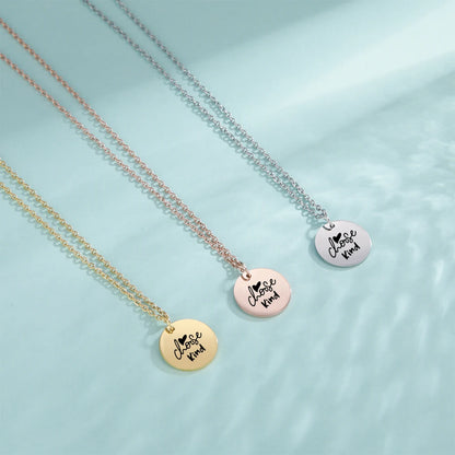 Cazador Stainless Steel Round Pendant Necklace for Women - Elegant Faith and Love Jewelry Gift 2025