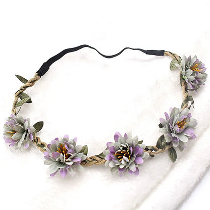 Elegant Floral Wedding Headband Wreath for Women - Bride Flower Crown Party Hair Accessory