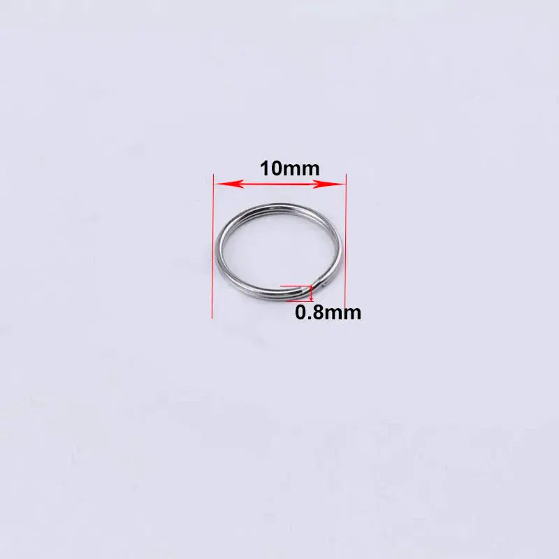 50pcs Stainless Steel Key Ring Connector Findings for Crafting and Jewelry Making 10mm