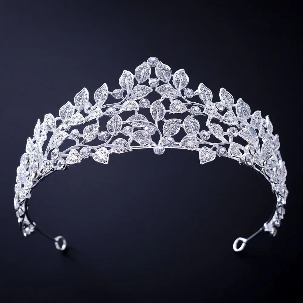 Silver Crystal Rhinestone Bridal Tiara - Top-Rated Wedding Hair Accessory Style S