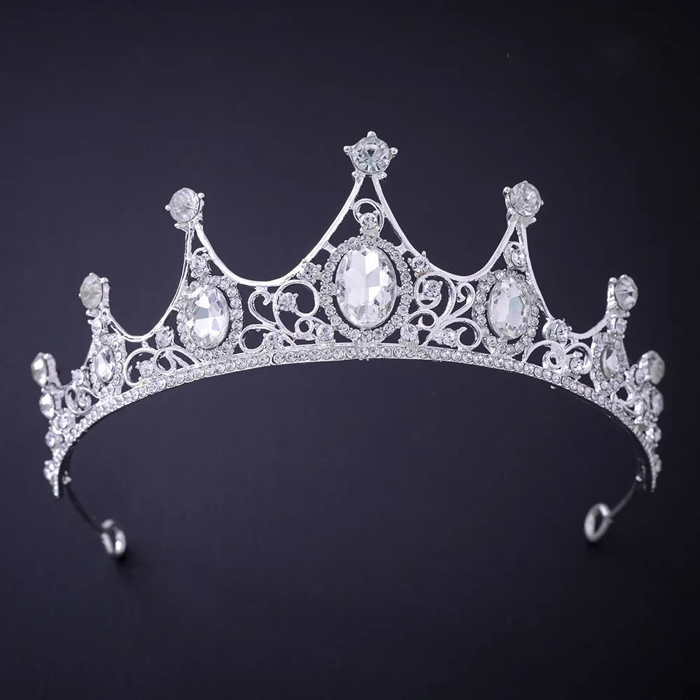 Silver Crystal Rhinestone Bridal Tiara - Top-Rated Wedding Hair Accessory Style P