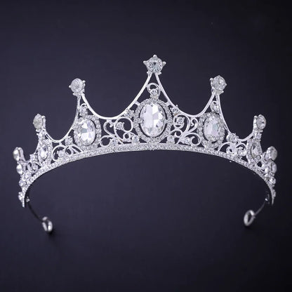 Silver Crystal Rhinestone Bridal Tiara - Top-Rated Wedding Hair Accessory Style P