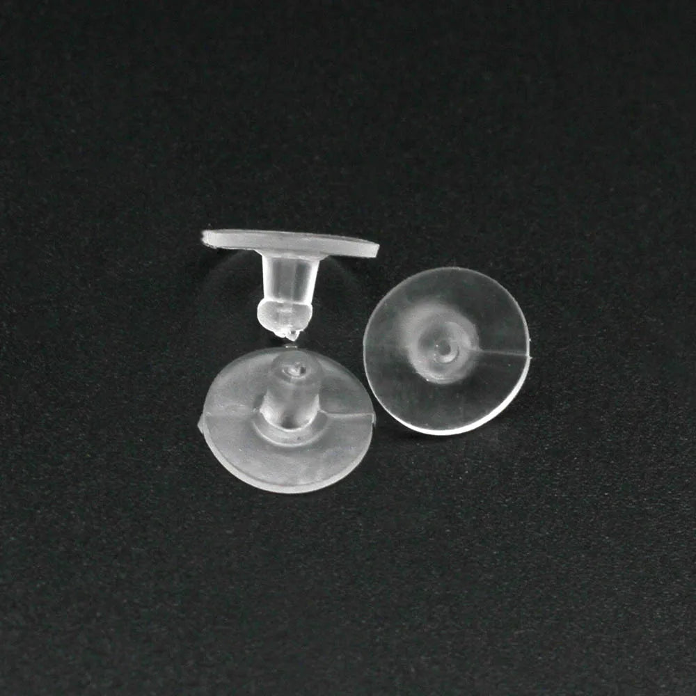 Silicone Earring Backs Set of 100 Round Ear Plug Stoppers for Jewelry DIY