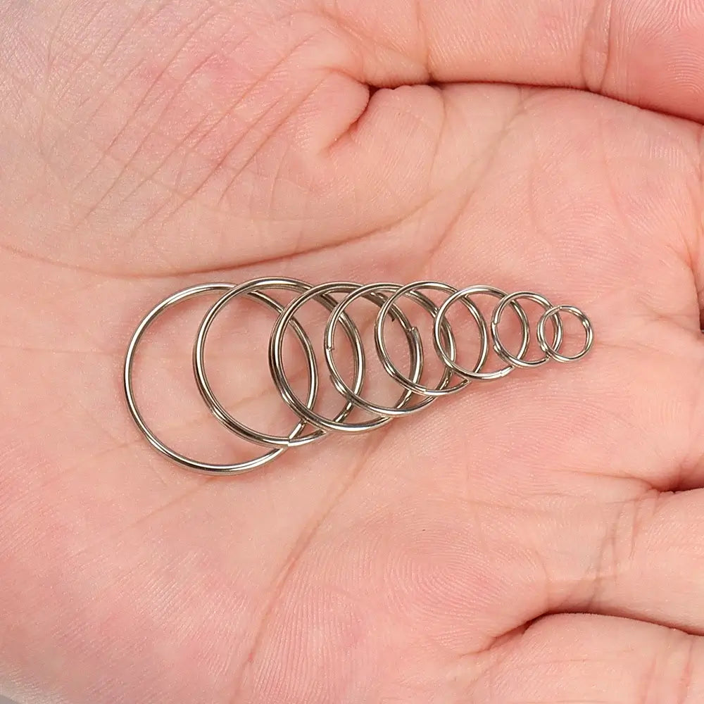 50pcs Stainless Steel Key Ring Connector Findings for Crafting and Jewelry Making