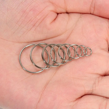 50pcs Stainless Steel Key Ring Connector Findings for Crafting and Jewelry Making