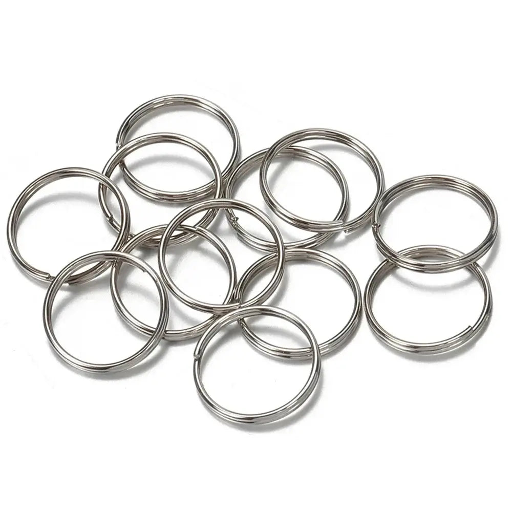 50pcs Stainless Steel Key Ring Connector Findings for Crafting and Jewelry Making