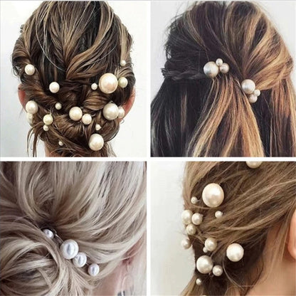Elegant Pearl Bridal Hair Pin U-Shaped Barrette Clip for Wedding and Party Styles