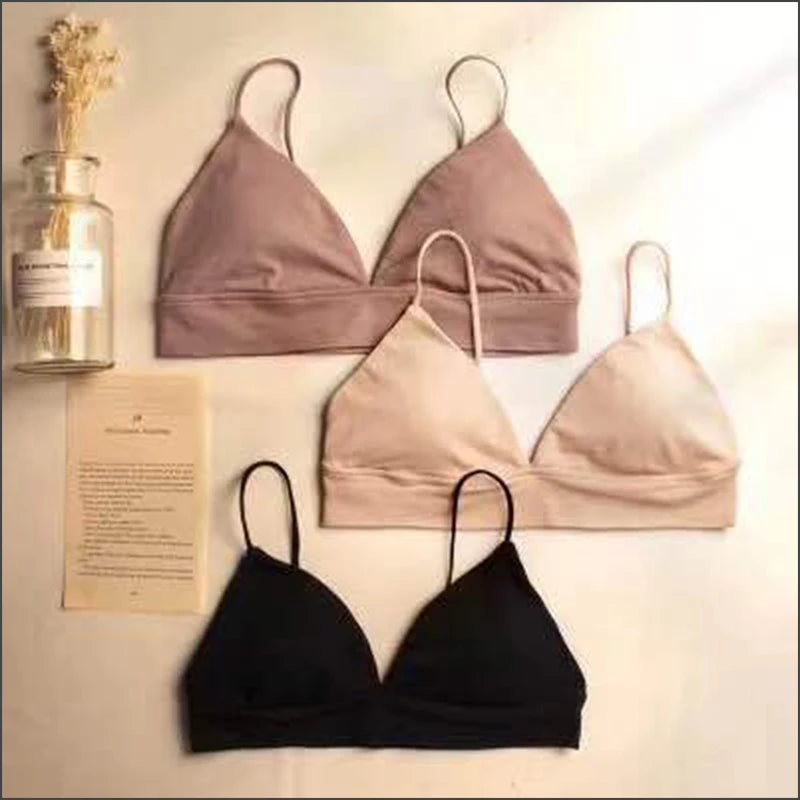 Summer Women French Triangle Seamless Wireless Bralette