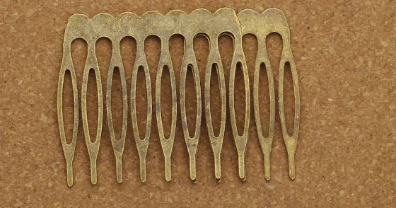 Rhodium & Bronze Gold Bridal Hairpins - 10pcs Wedding Hair Combs for Stunning Styles 10 teeth Bronze