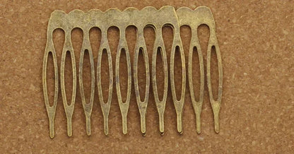 Rhodium & Bronze Gold Bridal Hairpins - 10pcs Wedding Hair Combs for Stunning Styles 10 teeth Bronze