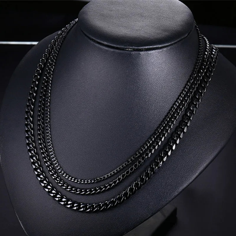 18K Gold Plated Cuban Link Stainless Steel Necklace - Waterproof Unisex Jewelry by USENSET