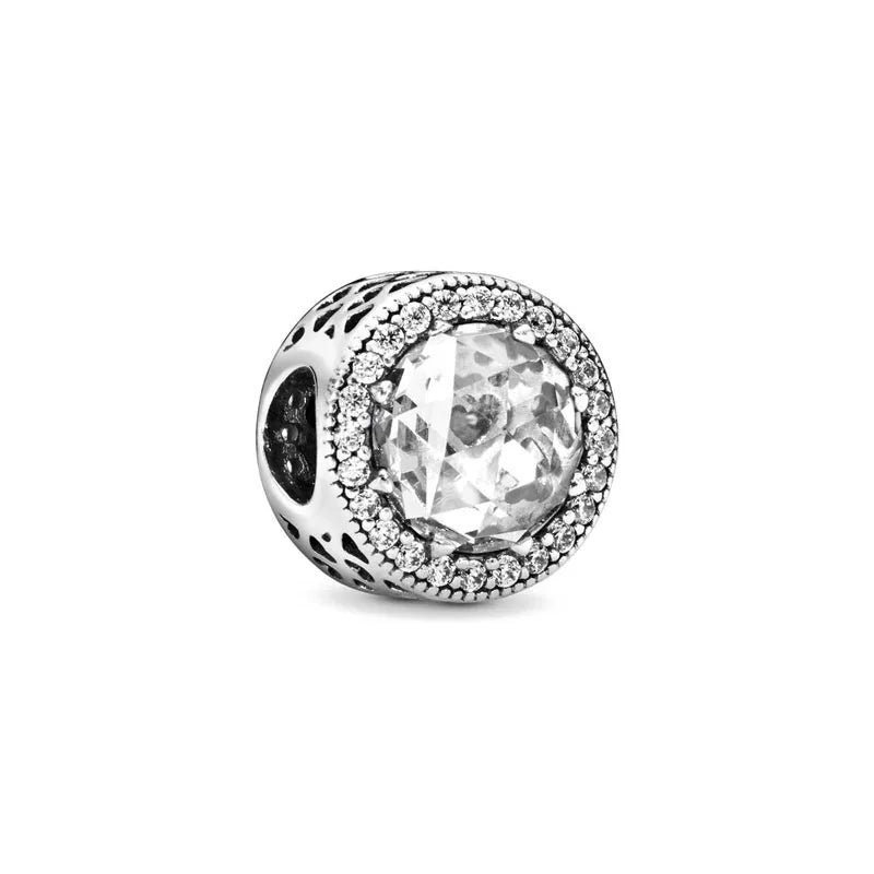 European Zircon Charm Beads 925 Silver Pendant Necklace for Women Gift P086-bai