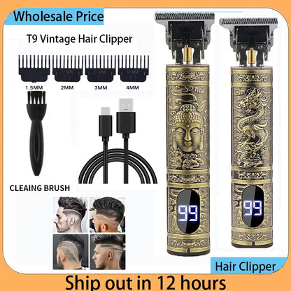 Portable Hair Cutting Machine T9 Vintage Trimmer USB Shaver
