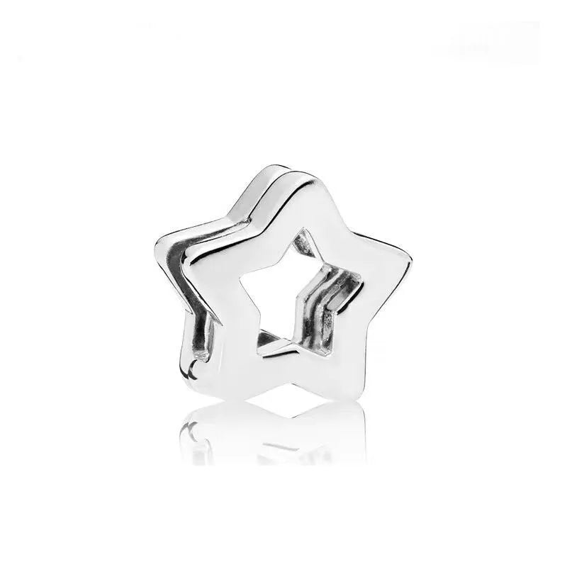 Reflection Charm Clip Sunflower Heart Star Clover DIY Bead for 925 Silver Bracelet Necklace Jewelry Accessories for Women